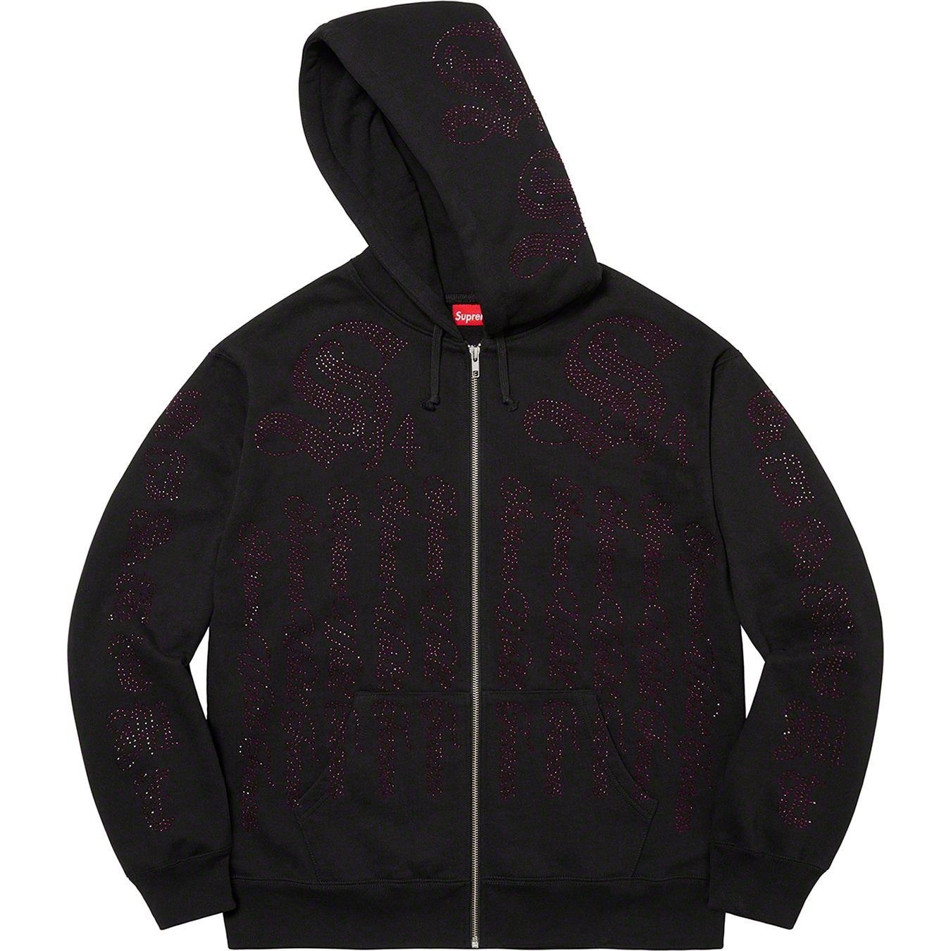 Rhinestone Zip Up Hooded Sweatshirt view 13